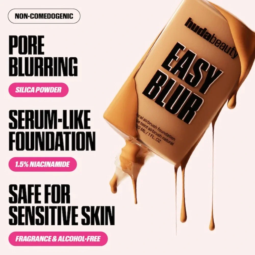 HUDA BEAUTY Easy Blur Natural Airbrush Foundation Niacinamide - Chocolate Swirl